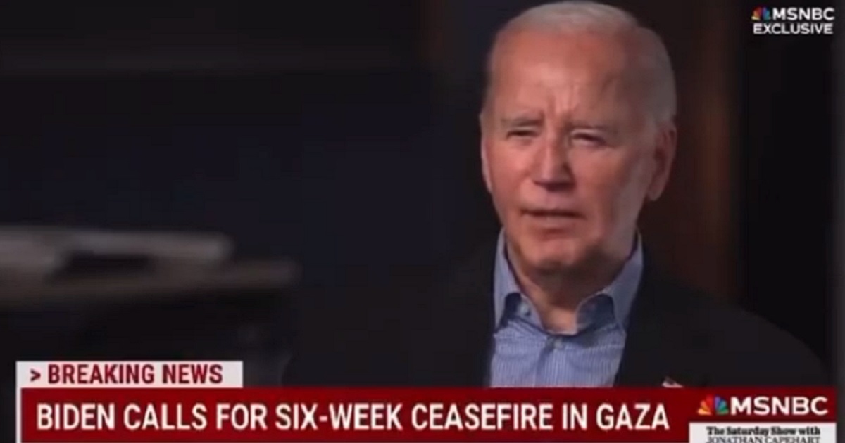 President Joe Biden is interviewed by MSNBC's Jonathan Capeheart on Saturday.