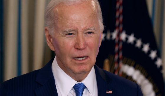 President Joe Biden is pictured last week delivering remarks in the White House.