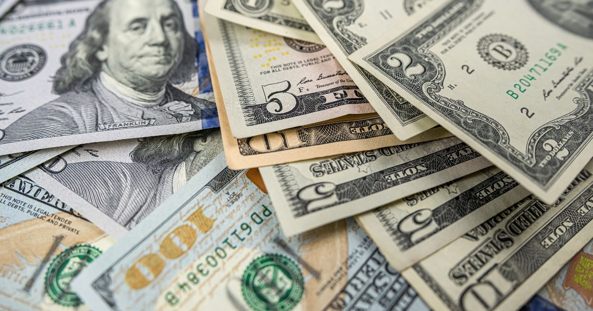 This Getty stock image depicts multiple denominations of U.S. currency.
