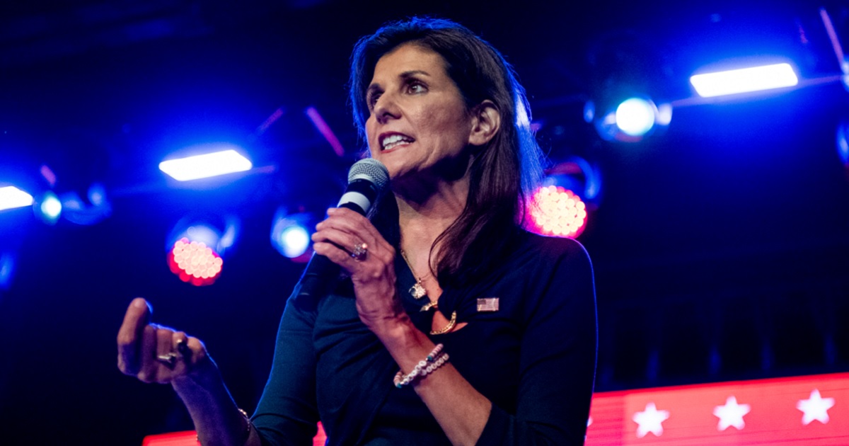 Former South Carolina Gov. Nikki Haley speaks at a campaign rally Monday in Fort Worth, Texas.