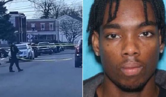 Police surround a home in Trenton, New Jersey, on Saturday, left. Right, Andre Gordon, the man they were seeking, right. (