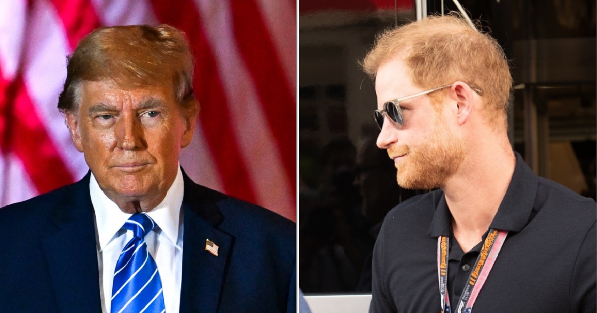 Former President Donald Trump, left; Britain's Prince Harry, right.