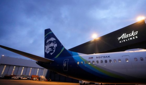 An Alaska Airlines Boeing 737 Max 9 awaits inspection at the airline's hangar at the Seattle-Tacoma International Airport in SeaTac, Washington, on Jan. 10.