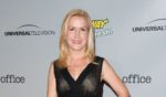 Angela Kinsey arrives at "The Office" series finale wrap party in Culver City, California, on March 16, 2013.