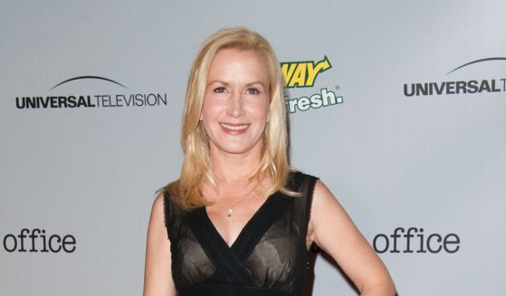 Angela Kinsey arrives at "The Office" series finale wrap party in Culver City, California, on March 16, 2013.