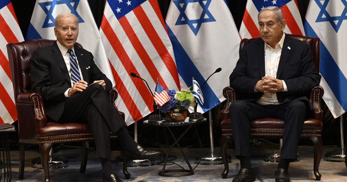 President Joe Biden meets with Israeli Prime Minister Benjamin Netanyahu in Tel Aviv on Oct. 18.