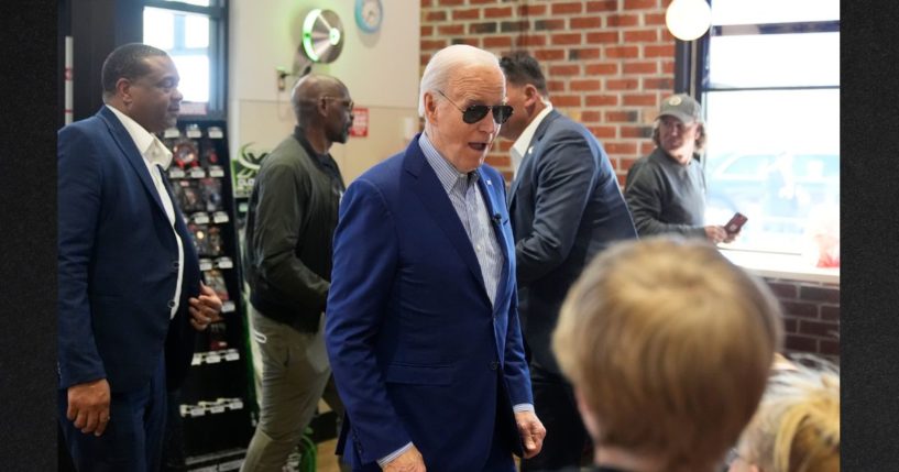 President Joe Biden stopped at a Sheetz on his way to Pittsburgh International Airport Wednesday in Pittsburgh, Pennsylvania, but the appearance did not appear to generate anywhere near the same crowd enthusiasm that those of former President Donald Trump have.