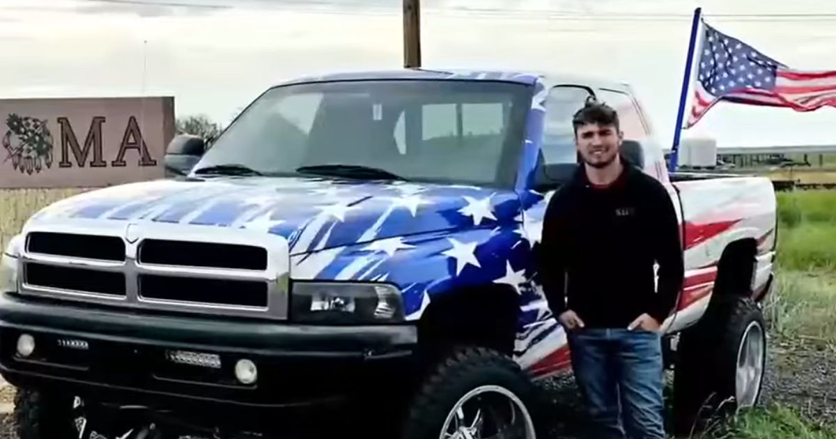 High school student drives across the country with US flag on his truck for a noble cause