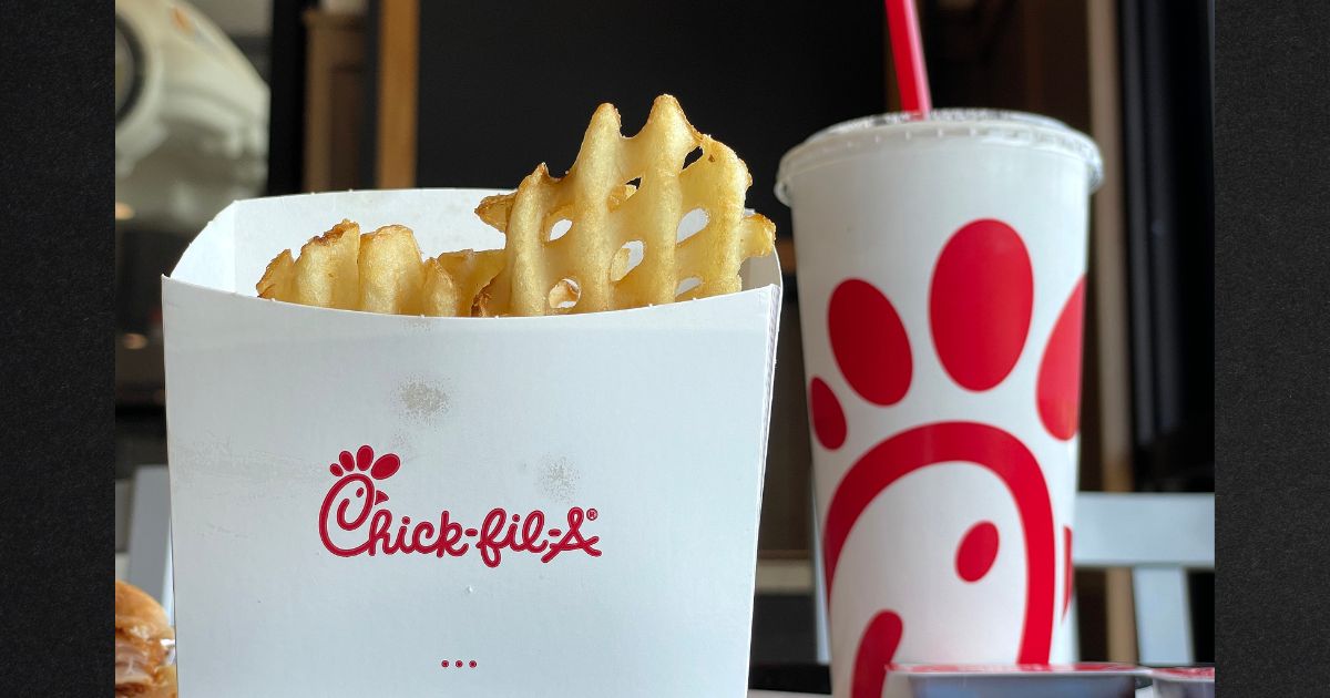 A Chick-fil-A meal is displayed at a Chick-fil-A restaurant in this file photo from June 2023. The fast food chain has plans to demolish a Portland strip club to build its first restaurant in the city.