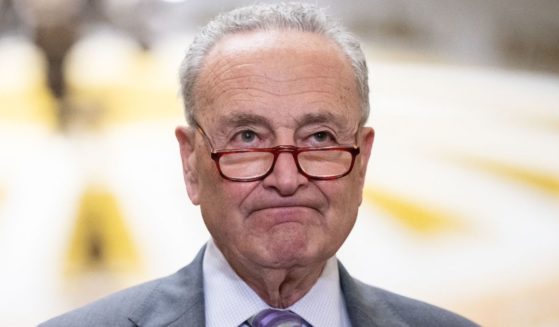 Senate Majority Leader Chuck Schumer waits to speak to the media following the weekly Senate party luncheons at the U.S. Capitol in Washington, D.C., on Tuesday.