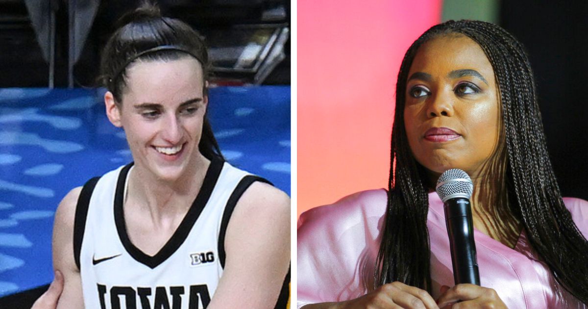 Iowa women's basketball guard Caitlin Clark, left, and journalist Jemele Hill.