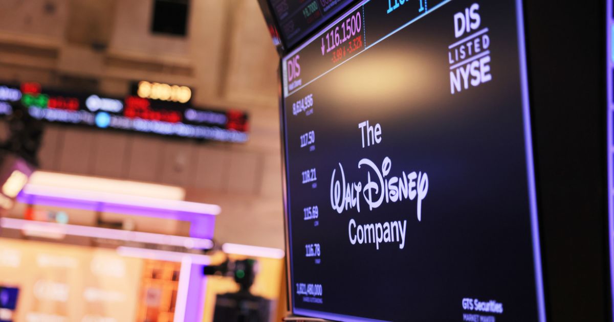 The Walt Disney Company logo displayed at the New York Stock Exchange in New York City in 2022.
