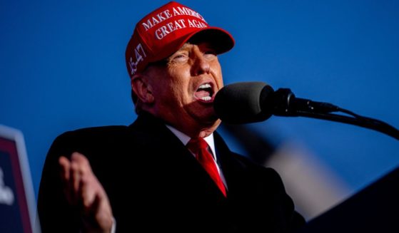 Former President Donald Trump speaks at a rally in Schnecksville, Pennsylvania, on April 13.