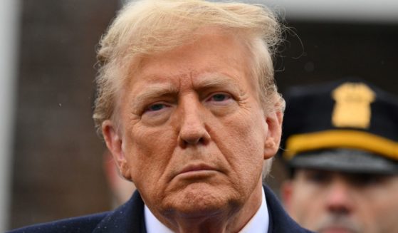Former President Donald Trump speaks to the media after attending the wake for New York Police Department Officer Jonathan Diller in New York City on March 28.