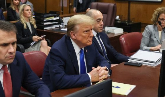 Donald Trump sits in the courtroom at his criminal trial in Manhattan