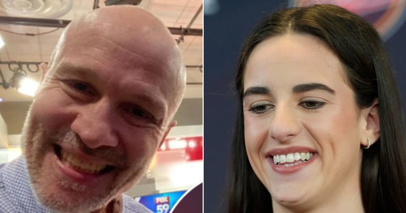 A newspaper sports columnist has apologized for his awkward interaction with Caitlin Clark during a news conference Wednesday.