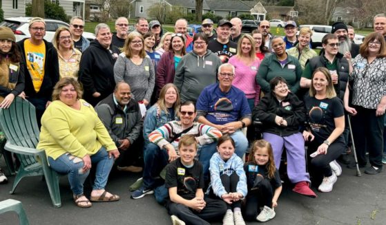 Retired New York teacher Patrick Moriarty hosted many of his former middle-school science students this week to keep a promise he'd made to them back in the 1970s and '80s. Dozens gathered at his home April 8 to watch the solar eclipse.