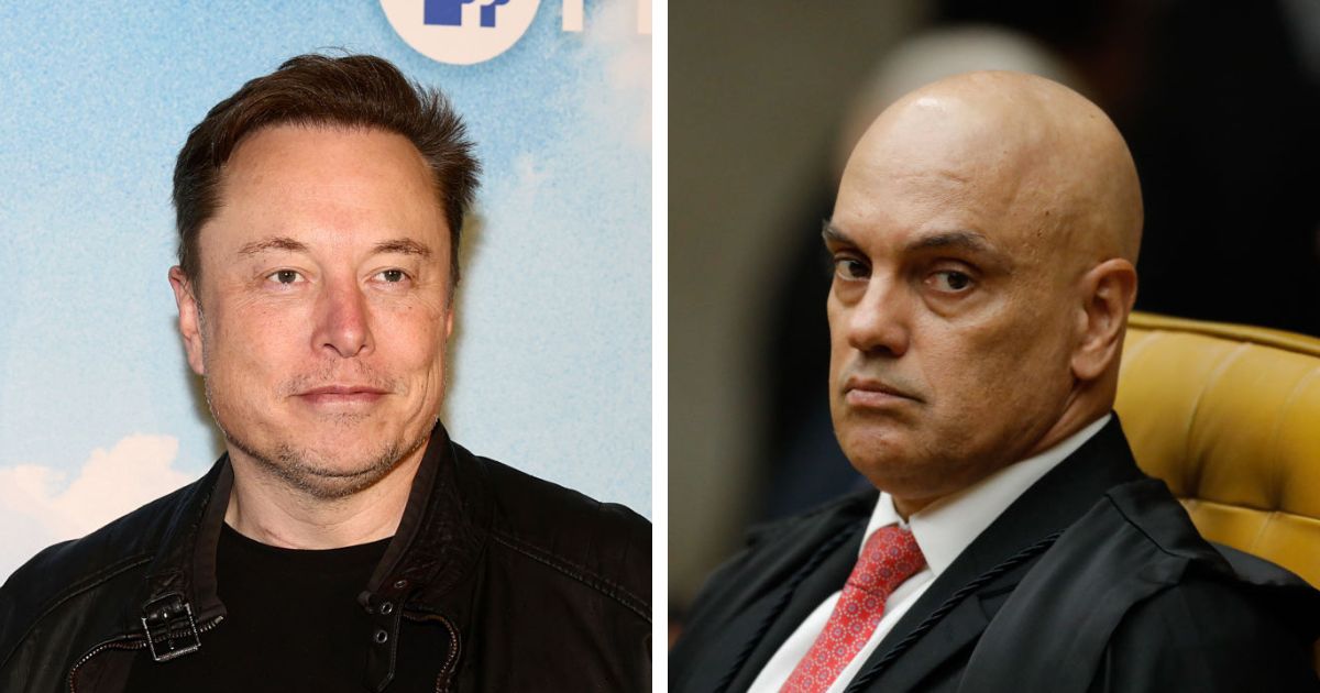 Tesla founder Elon Musk, left, and Brazilian Supreme Court judge Alexandre de Moraes.