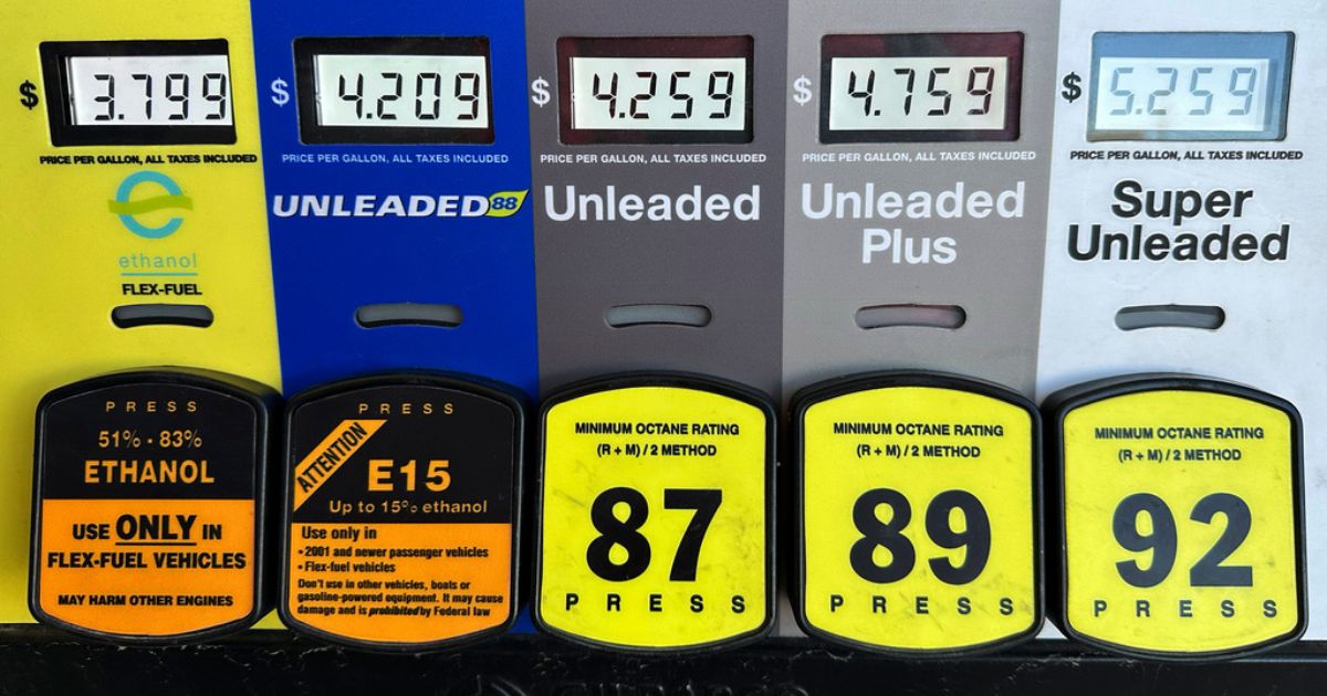 Gas prices are seen at a gas station on April 1 in Riverwoods, Illinois.