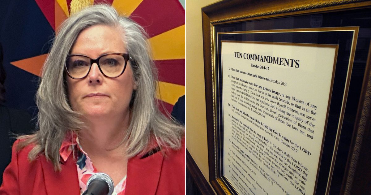 Arizona’s Democratic Governor has vetoed bills that aimed to post the Ten Commandments in classrooms and recognize the truth of ‘male’ and ‘female