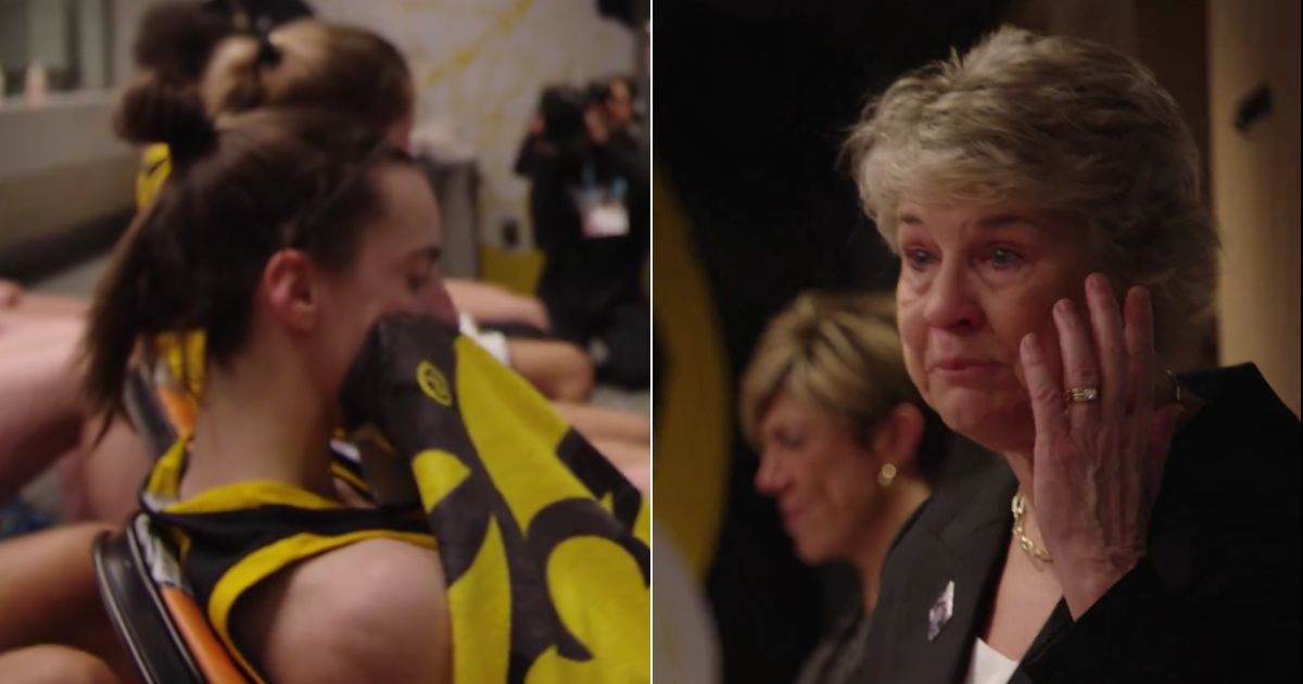 Iowa Hawkeyes women's basketball coach Lisa Bluder, right, gave a passionate speech to her team after their loss to South Carolina in the national championship game on Sunday.
