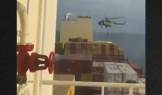 Video from on board the ship shows Iranian commandos roping down from a helicopter.