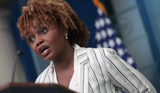 White House press secretary Karine Jean-Pierre speaks during the daily briefing at the White House in Washington on Monday.