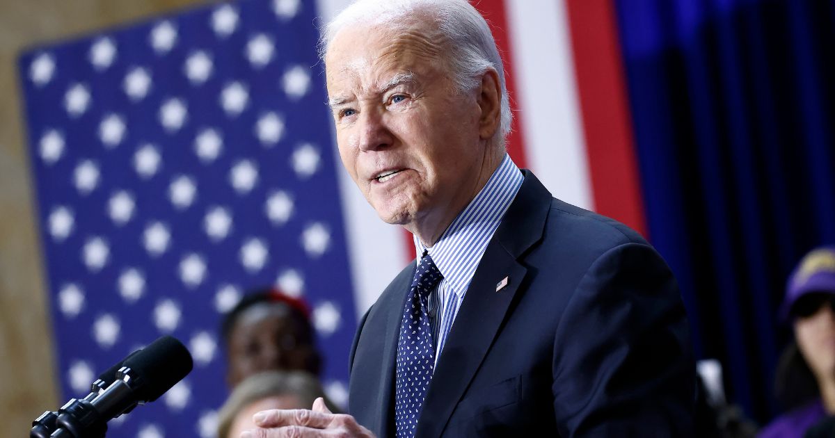President Joe Biden speaks at a rally in Washington, D.C., on Tuesday.