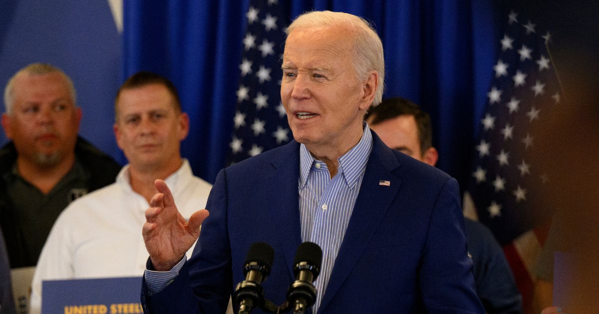 President Joe Biden speaks to members of the United Steelworkers at the union's headquarters in Pittsburgh on Wednesday.
