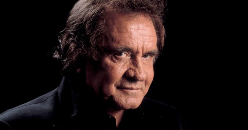 Johnny Cash poses for a portrait at the Star Plaza Theater in Merrillville, Indiana, on May 2, 1994.