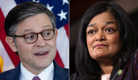 House Democrats - including Rep. Pramila Jayapal, right - are speaking out after Speaker Mike Johnson, left, scheduled a vote on the Antisemitism Awareness Act for Wednesday.