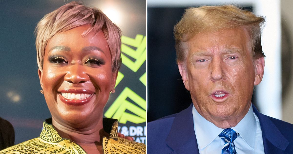 MSNBC Joy Reid, left, could hardly contain her joy when listing the black political figures who have brought charges against former President Donald Trump, right.