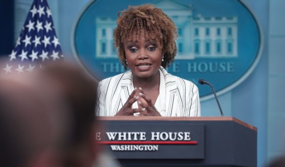 White House press secretary Karine Jean-Pierre speaks during the daily briefing at the White House in Washington on Monday.