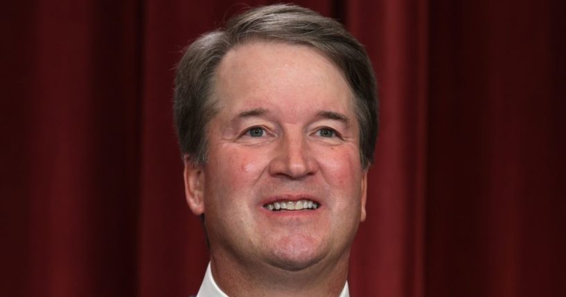 Justice Brett Kavanaugh poses for an official portrait at the East Conference Room of the Supreme Court building in Washington on Oct. 7, 2022.