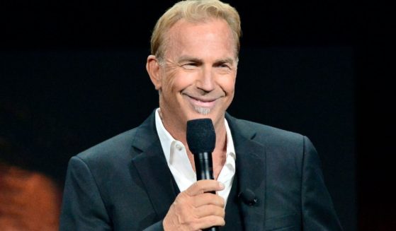 Kevin Costner speaks onstage during Warner Bros. Pictures' "The Big Picture," a special presentation of its upcoming slate during CinemaCon in Las Vegas, Nevada, on Tuesday.