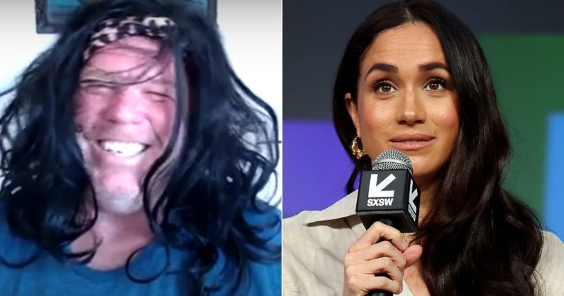 Meghan, Duchess of Sussex, right, was brutally mocked in a YouTube video by her half-brother Thomas Markle Jr., left.