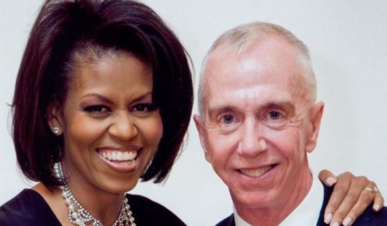 Former First Lady Michelle Obama (left) and Brent Sikkema, a high-profile art dealer who was killed in January.