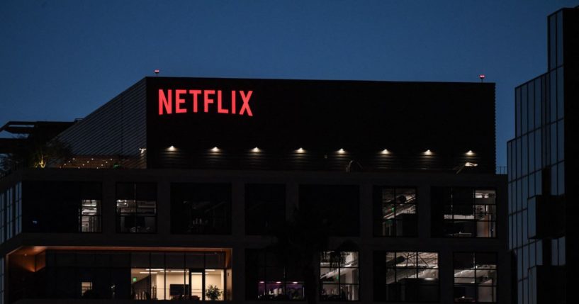The Netflix Inc. building located in Los Angeles, California, on Sunset Boulevard.
