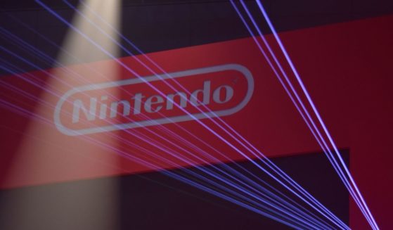The logo for Nintendo Co. displayed at a presentation held by the company in Tokyo, Japan, in 2017.
