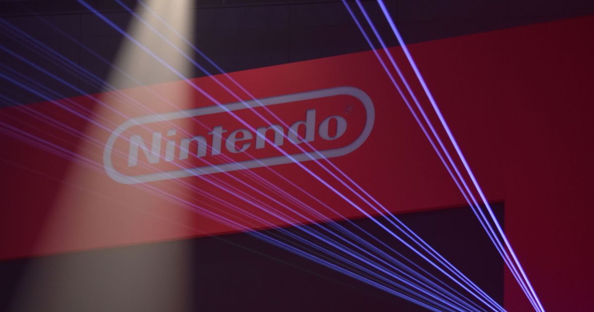 The logo for Nintendo Co. displayed at a presentation held by the company in Tokyo, Japan, in 2017.