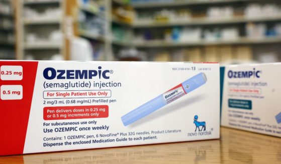 Boxes of the drug Ozempic rest on a pharmacy counter in Los Angeles on April 17, 2023.