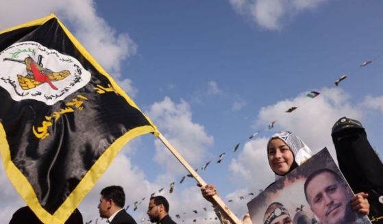Supporters of the Islamic Jihad in Gaza City are shown.