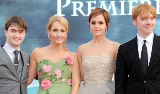 J.K. Rowling and the cast of the Harry Potter series of films at the premiere of "Harry Potter And The Deathly Hallows Part 2" in London, England, in 2011.