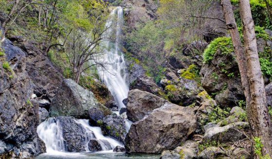 An undated stock photo shows Salmon Creek Falls in Big Sur, California.