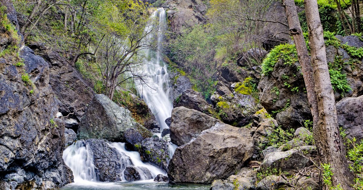 An undated stock photo shows Salmon Creek Falls in Big Sur, California.