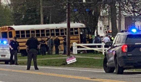 The school bus driver and several children were taken to the hospital after the accident Wednesday in Eleanor, West Virginia.