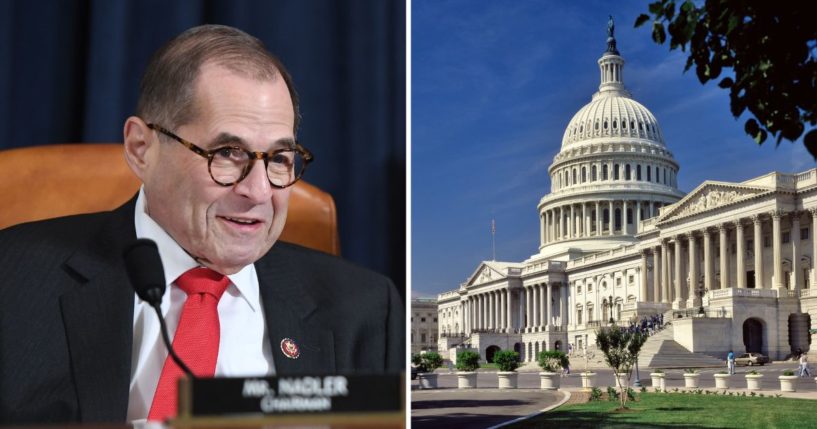 Rep. Jerry Nadler speaks during a House Judiciary Committee hearing on Capitol Hill in Washington, D.C., on Dec. 9, 2019. The Senate wing of the Capitol is seen on the right.