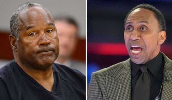 NFL Hall of Famer O.J. Simpson, left, and sports commentator Stephen A. Smith.