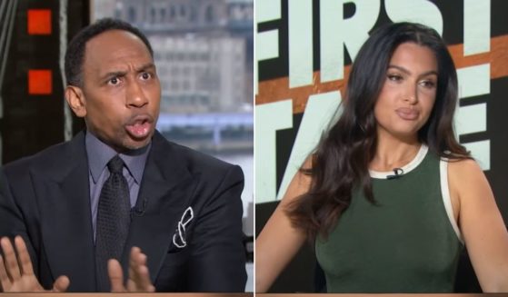 Stephen A. Smith, left, challenged Molly Qerim, right, on ESPN's "First Take" on Thursday.