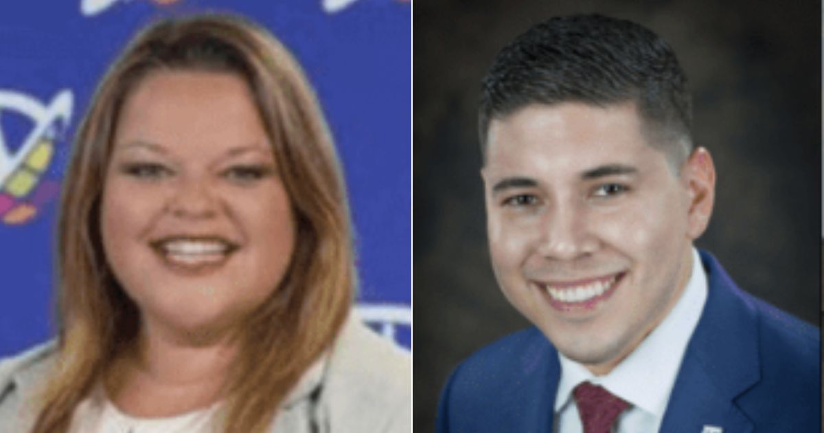 Two principals in Denton, Texas, Jesus Lujan, right, and Lindsay Lujan, left, were indicted early in April after allegedly using their school's email system for an electioneering scheme.
